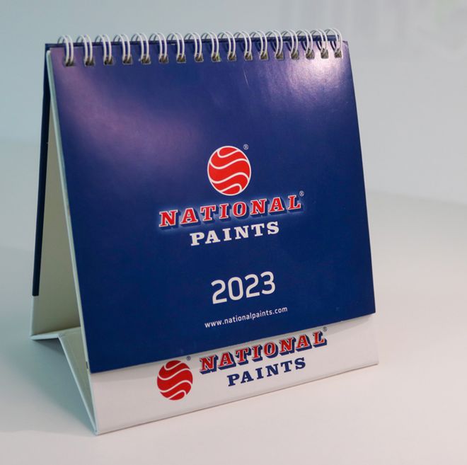 Printed desk calendar